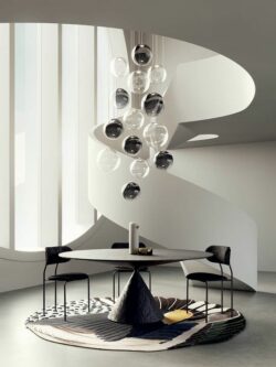 Light is the magical ingredient that makes or breaks a space; its one of the most important elements in all my interiors. 
- Benjamin Noriega-Ortiz 

Perfect spheres floating in the air like gentle glass bubbles. With five sizes and six different finishes, these lights offer ample styling freedom. The new fingerprint resistant frosted white finish magically changes the perception of the sphere and its volume, opening new opportunities for interior decoration.
NOW ON DISPLAY IN SHOWROOM